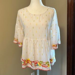 Ivy Jane boho peplum bell sleeve top szXS